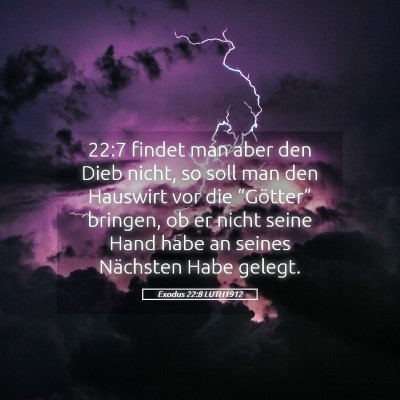 Picture 05 - Exodus 22:8 LUTH1912 - 22:7 findet man aber den Dieb nicht, so soll man - Bible Verse Picture