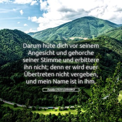 Picture 05 - Exodus 23:21 LUTH1912 - Darum hüte dich vor seinem Angesicht und - Bible Verse Picture