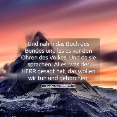 Picture 05 - Exodus 24:7 LUTH1912 - Und nahm das Buch des Bundes und las es vor den - Bible Verse Picture