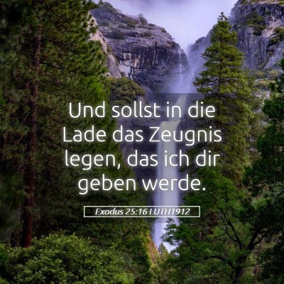 Picture 05 - Exodus 25:16 LUTH1912 - Und sollst in die Lade das Zeugnis legen, das ich - Bible Verse Picture
