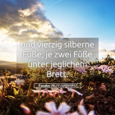 Picture 05 - Exodus 26:21 LUTH1912 - und vierzig silberne Füße, je zwei Füße unter - Bible Verse Picture