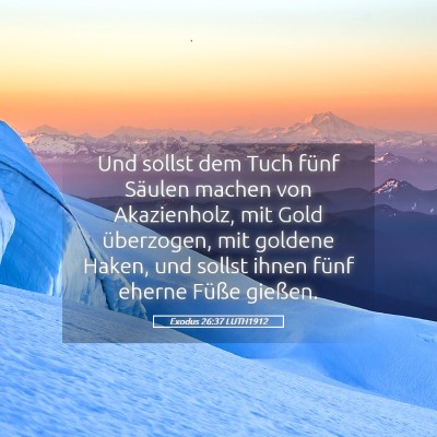 Picture 05 - Exodus 26:37 LUTH1912 - Und sollst dem Tuch fünf Säulen machen von - Bible Verse Picture