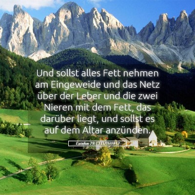 Picture 05 - Exodus 29:13 LUTH1912 - Und sollst alles Fett nehmen am Eingeweide und - Bible Verse Picture