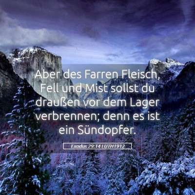 Picture 05 - Exodus 29:14 LUTH1912 - Aber des Farren Fleisch, Fell und Mist sollst du - Bible Verse Picture