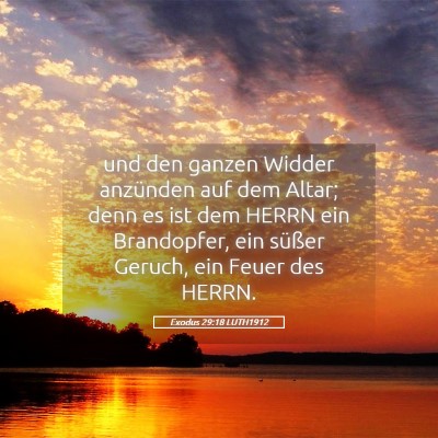 Picture 05 - Exodus 29:18 LUTH1912 - und den ganzen Widder anzünden auf dem Altar; - Bible Verse Picture