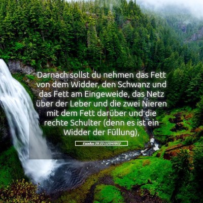 Picture 05 - Exodus 29:22 LUTH1912 - Darnach sollst du nehmen das Fett von dem Widder, - Bible Verse Picture