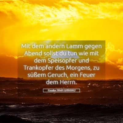 Picture 05 - Exodus 29:41 LUTH1912 - Mit dem andern Lamm gegen Abend sollst du tun wie - Bible Verse Picture