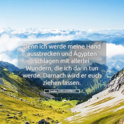 Picture 05 - Exodus 3:20 LUTH1912 - Denn ich werde meine Hand ausstrecken und - Bible Verse Picture