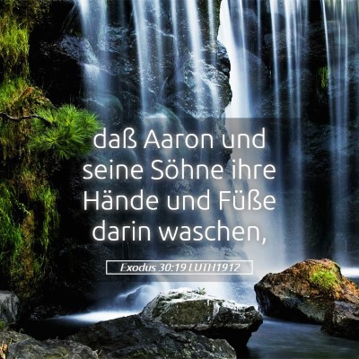 Picture 05 - Exodus 30:19 LUTH1912 - daß Aaron und seine Söhne ihre Hände und - Bible Verse Picture