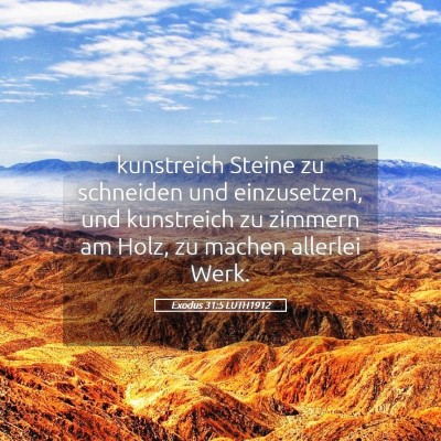Picture 05 - Exodus 31:5 LUTH1912 - kunstreich Steine zu schneiden und einzusetzen, - Bible Verse Picture