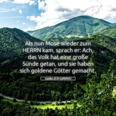 Picture 05 - Exodus 32:31 LUTH1912 - Als nun Mose wieder zum HERRN kam, sprach er: - Bible Verse Picture
