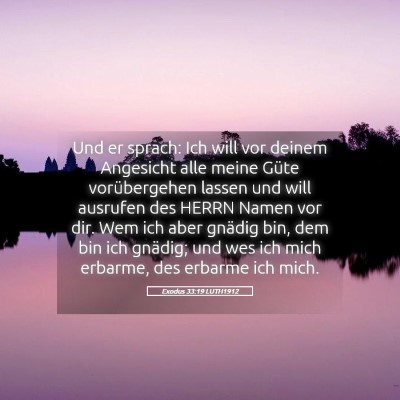 Picture 05 - Exodus 33:19 LUTH1912 - Und er sprach: Ich will vor deinem Angesicht alle - Bible Verse Picture