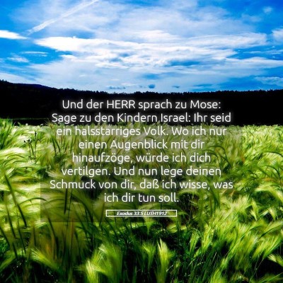Picture 05 - Exodus 33:5 LUTH1912 - Und der HERR sprach zu Mose: Sage zu den Kindern - Bible Verse Picture