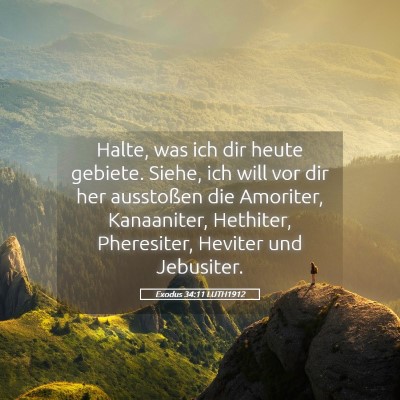 Picture 05 - Exodus 34:11 LUTH1912 - Halte, was ich dir heute gebiete. Siehe, ich will - Bible Verse Picture