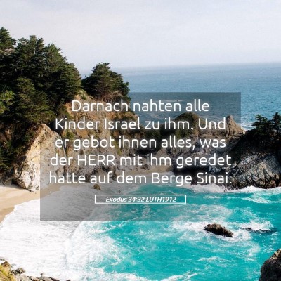 Picture 05 - Exodus 34:32 LUTH1912 - Darnach nahten alle Kinder Israel zu ihm. Und er - Bible Verse Picture