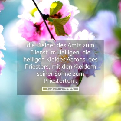 Picture 05 - Exodus 35:19 LUTH1912 - die Kleider des Amts zum Dienst im Heiligen, die - Bible Verse Picture