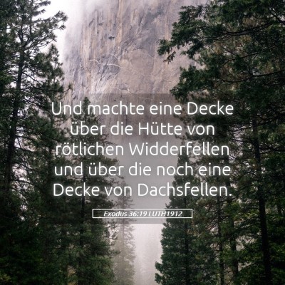 Picture 05 - Exodus 36:19 LUTH1912 - Und machte eine Decke über die Hütte von - Bible Verse Picture