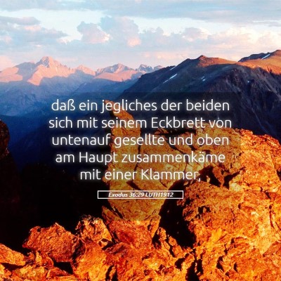 Picture 05 - Exodus 36:29 LUTH1912 - daß ein jegliches der beiden sich mit seinem - Bible Verse Picture