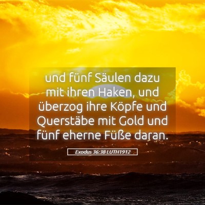 Picture 05 - Exodus 36:38 LUTH1912 - und fünf Säulen dazu mit ihren Haken, und - Bible Verse Picture