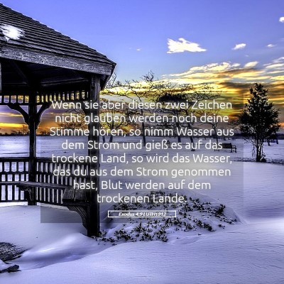 Picture 05 - Exodus 4:9 LUTH1912 - Wenn sie aber diesen zwei Zeichen nicht glauben - Bible Verse Picture