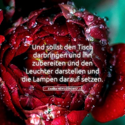Picture 05 - Exodus 40:4 LUTH1912 - Und sollst den Tisch darbringen und ihn - Bible Verse Picture
