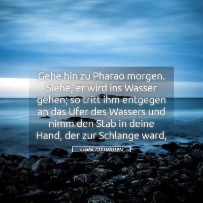 Picture 05 - Exodus 7:15 LUTH1912 - Gehe hin zu Pharao morgen. Siehe, er wird ins - Bible Verse Picture