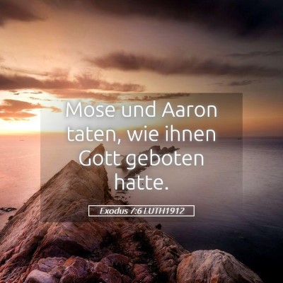 Picture 05 - Exodus 7:6 LUTH1912 - Mose und Aaron taten, wie ihnen Gott geboten - Bible Verse Picture