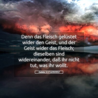 Picture 05 - Galater 5:17 LUTH1912 - Denn das Fleisch gelüstet wider den Geist, und - Bible Verse Picture