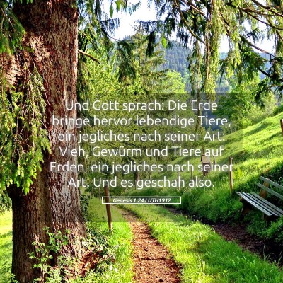 Picture 05 - Genesis 1:24 LUTH1912 - Und Gott sprach: Die Erde bringe hervor lebendige - Bible Verse Picture