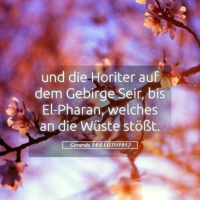 Picture 05 - Genesis 14:6 LUTH1912 - und die Horiter auf dem Gebirge Seir, bis - Bible Verse Picture
