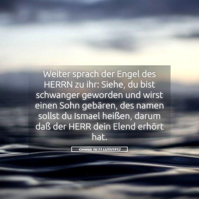 Picture 05 - Genesis 16:11 LUTH1912 - Weiter sprach der Engel des HERRN zu ihr: Siehe, - Bible Verse Picture