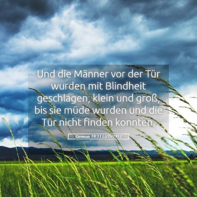 Picture 05 - Genesis 19:11 LUTH1912 - Und die Männer vor der Tür wurden mit Blindheit - Bible Verse Picture