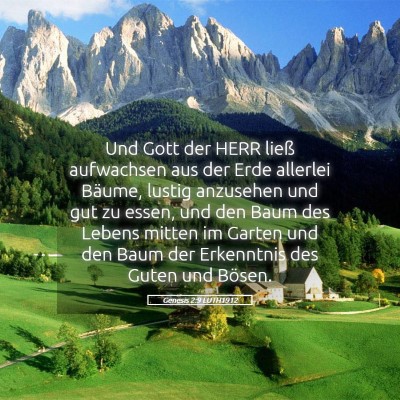 Picture 05 - Genesis 2:9 LUTH1912 - Und Gott der HERR ließ aufwachsen aus der Erde - Bible Verse Picture