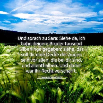 Picture 05 - Genesis 20:16 LUTH1912 - Und sprach zu Sara: Siehe da, ich habe deinem - Bible Verse Picture