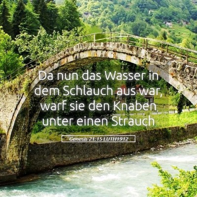 Picture 05 - Genesis 21:15 LUTH1912 - Da nun das Wasser in dem Schlauch aus war, warf - Bible Verse Picture