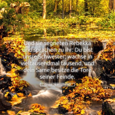 Picture 05 - Genesis 24:60 LUTH1912 - Und sie segneten Rebekka und sprachen zu ihr: Du - Bible Verse Picture