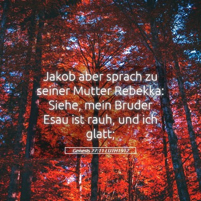Picture 05 - Genesis 27:11 LUTH1912 - Jakob aber sprach zu seiner Mutter Rebekka: - Bible Verse Picture