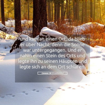Picture 05 - Genesis 28:11 LUTH1912 - und kam an einen Ort, da blieb er über Nacht; - Bible Verse Picture