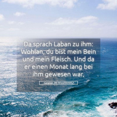 Picture 05 - Genesis 29:14 LUTH1912 - Da sprach Laban zu ihm: Wohlan, du bist mein Bein - Bible Verse Picture