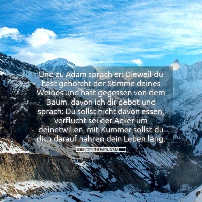 Picture 05 - Genesis 3:17 LUTH1912 - Und zu Adam sprach er: Dieweil du hast gehorcht - Bible Verse Picture