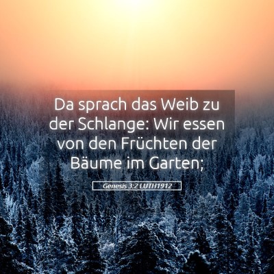 Picture 05 - Genesis 3:2 LUTH1912 - Da sprach das Weib zu der Schlange: Wir essen von - Bible Verse Picture