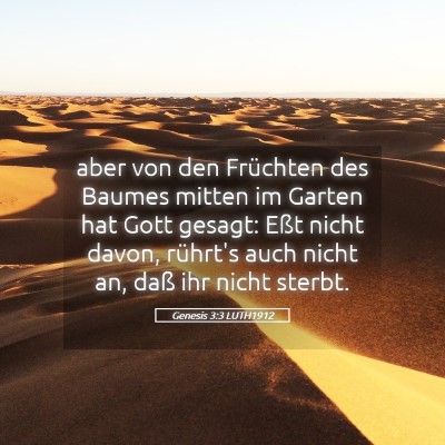 Picture 05 - Genesis 3:3 LUTH1912 - aber von den Früchten des Baumes mitten im - Bible Verse Picture