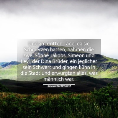 Picture 05 - Genesis 34:25 LUTH1912 - Und am dritten Tage, da sie Schmerzen hatten, - Bible Verse Picture