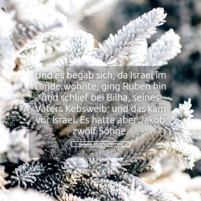 Picture 05 - Genesis 35:22 LUTH1912 - Und es begab sich, da Israel im Lande wohnte, - Bible Verse Picture