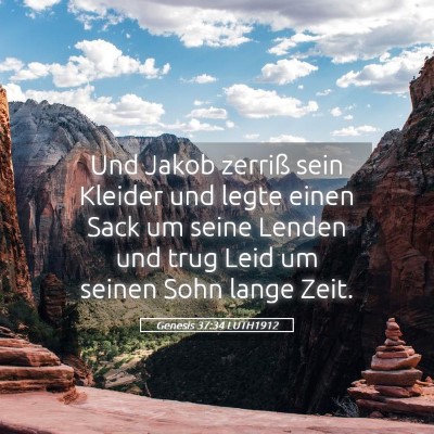 Picture 05 - Genesis 37:34 LUTH1912 - Und Jakob zerriß sein Kleider und legte einen - Bible Verse Picture