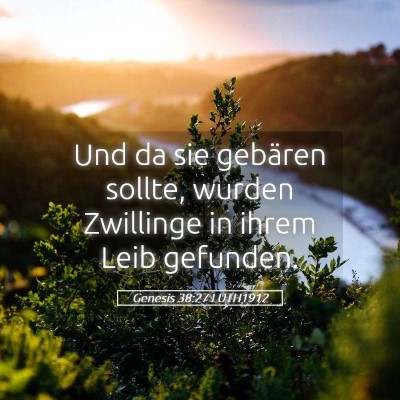 Picture 05 - Genesis 38:27 LUTH1912 - Und da sie gebären sollte, wurden Zwillinge in - Bible Verse Picture