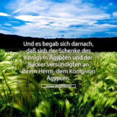 Picture 05 - Genesis 40:1 LUTH1912 - Und es begab sich darnach, daß sich der Schenke - Bible Verse Picture