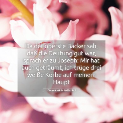 Picture 05 - Genesis 40:16 LUTH1912 - Da der oberste Bäcker sah, daß die Deutung gut - Bible Verse Picture