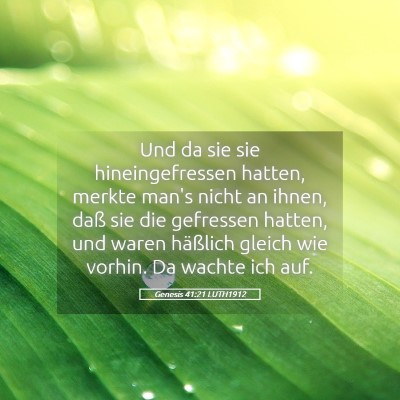 Picture 05 - Genesis 41:21 LUTH1912 - Und da sie sie hineingefressen hatten, merkte - Bible Verse Picture