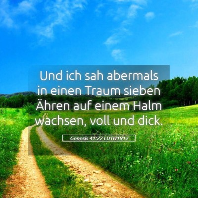 Picture 05 - Genesis 41:22 LUTH1912 - Und ich sah abermals in einen Traum sieben Ähren - Bible Verse Picture